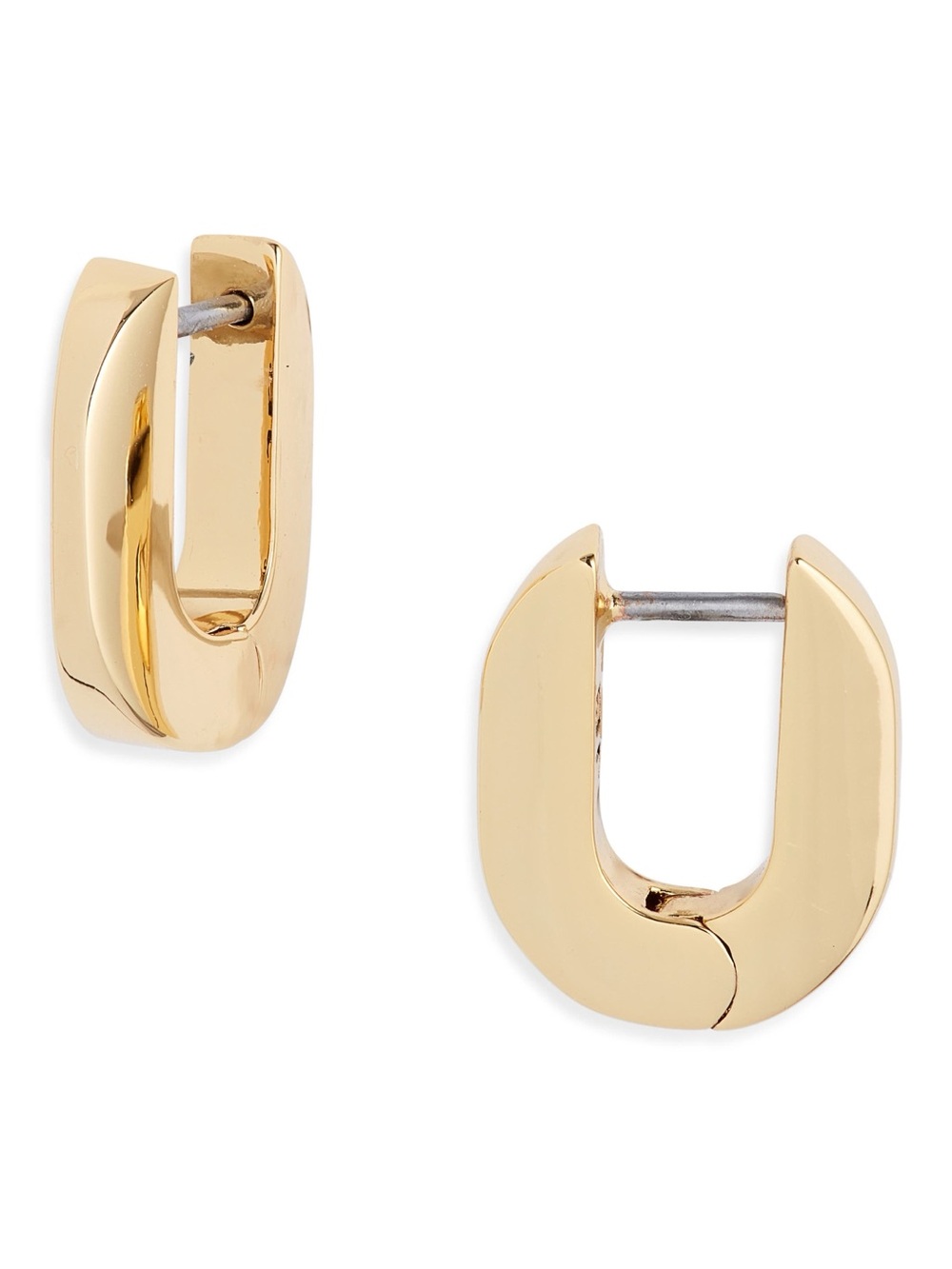 Jenni Bird Teeni Toni Link Hoop Earrings Gold U-Shaped 14K Polished Gold Plate